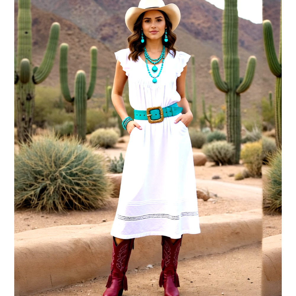 & White cotton maxi shift one size white boho dress
